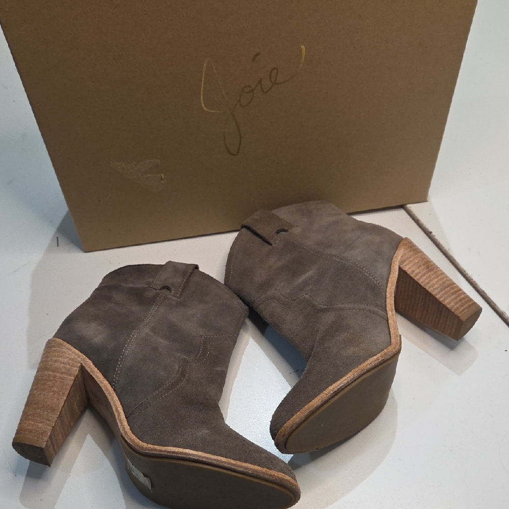 Joie Taupe Suede Ankle Booties